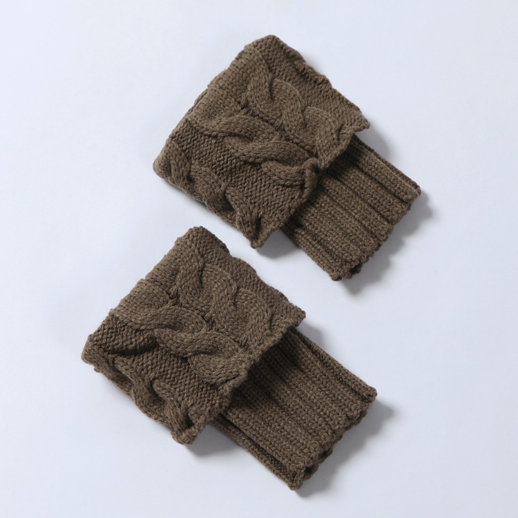 Winter Cable Knit Boot Cuffs Elastic Crochet Leg Warmer Sock Thermal Boot Topper